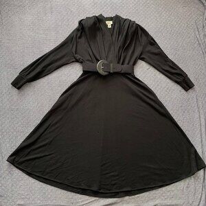 The Kollection LTD Vintage Wool Knit Dress - Size 10, Black